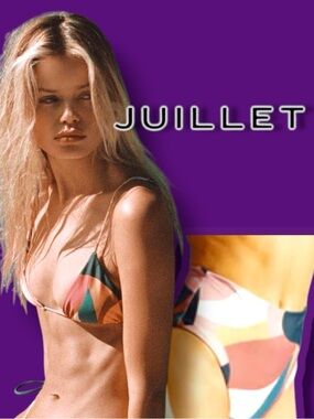 Juillet FARRAH Triangle Bikini Top (Large) and High Waist Bottoms (Medium)